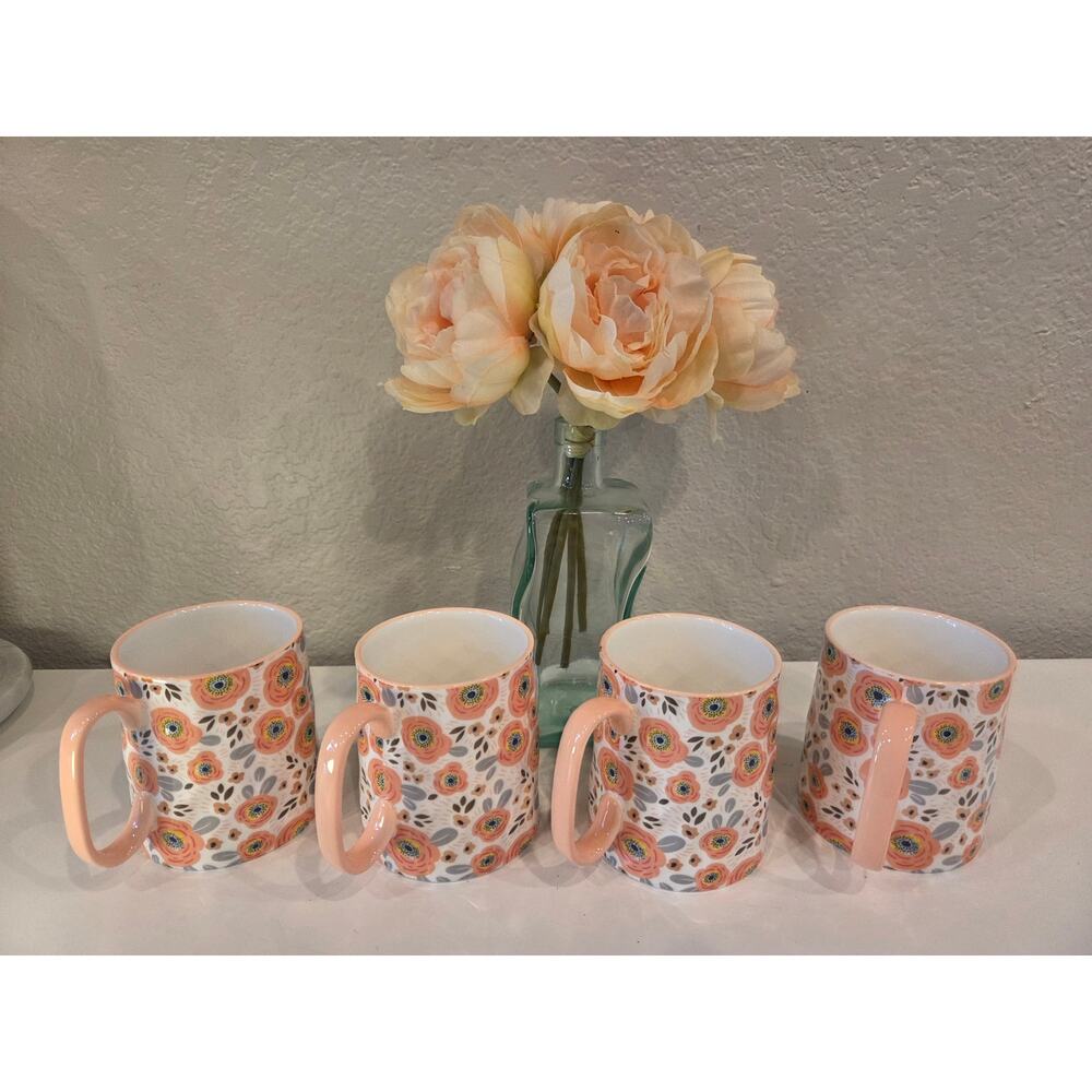 Set of 4 Bella Floral Collection 10 Strawberry Street Coffee Mugs